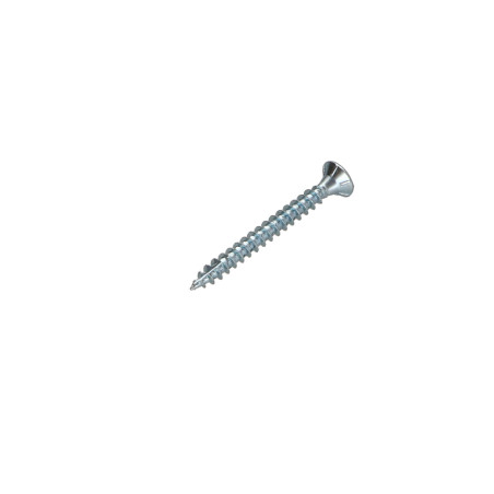 1 x TEKOR houtschroeven gefreesde kop kartel Pozi PZ7 3,5X40 anti-splijtpunt type 17 cut volledige draad Wit verzinkt