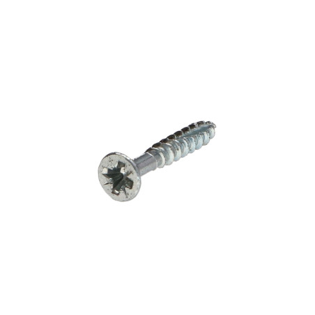 1 x TEKOR houtschroeven gefreesde kop kartel Pozi PZ7 4X25 anti-splijtpunt type 17 cut volledige draad Wit verzinkt staal