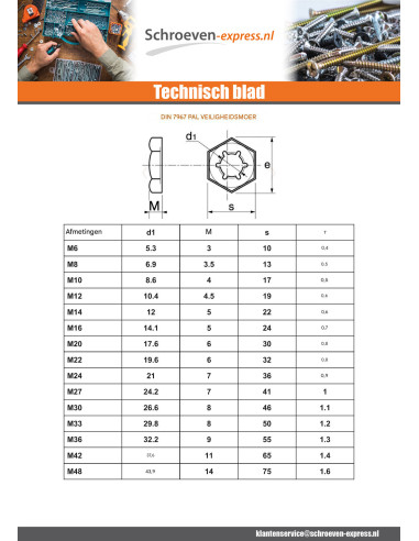 1 x Moer VRIEND M8 Ruw staal