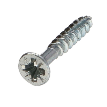1 x TEKOR houtschroeven gefreesde kop kartel Pozi PZ7 3,5X30 anti-splijtpunt type 17 cut volledige draad Wit verzinkt