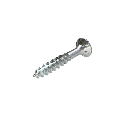 1 x TEKOR houtschroeven gefreesde kop kartel Pozi PZ7 3,5X20 anti-splijtpunt type 17 cut volledige draad Wit verzinkt