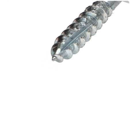 1 x TEKOR houtschroeven gefreesde kop kartel Pozi PZ7 3,5X20 anti-splijtpunt type 17 cut volledige draad Wit verzinkt