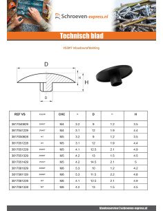 Schroefkopafdekking CHC BTR M16 kopdiameter 19 wit 2