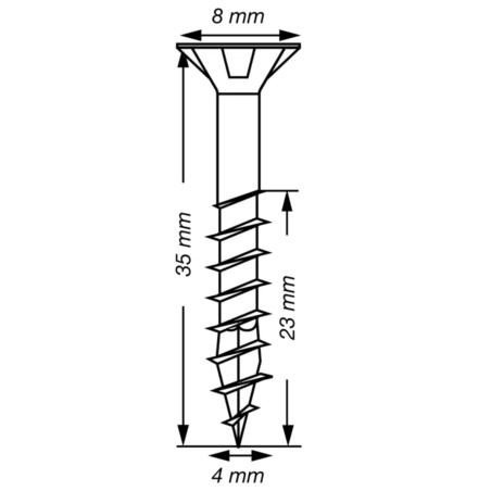 1 x SPAX T-STAR MEER gefreesde kop TORX T20 RVS A2 4X35 bedraad op 23