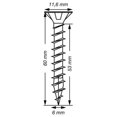 1 x SPAX T-STAR MEER gefreesde kop TORX T30 RVS A2 6X60 volledige draad
