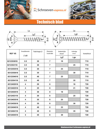 1 x SPAX T-STAR MEER gefreesde kop TORX T20 RVS...