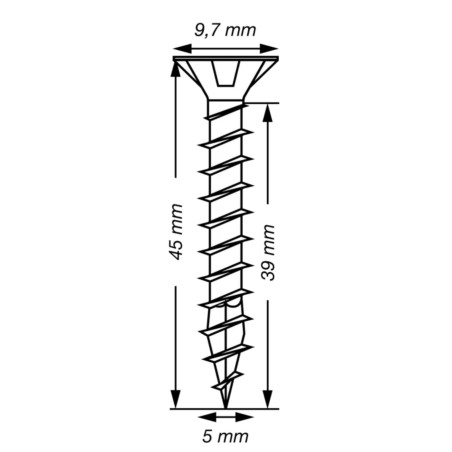 1 x SPAX T-STAR MEER gefreesde kop TORX T20 RVS A2 5X45 volledige draad