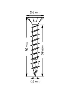SPAX T-STAR MEER gefreesde kop TORX T20 RVS A2 4,5X70... 2