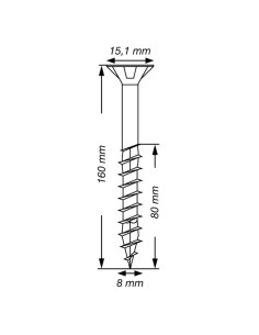 SPAX T-STAR MEER gefreesde kop TORX T40 RVS A2 8X160... 2