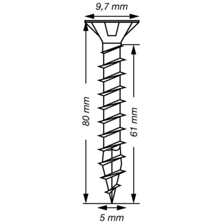 1 x SPAX T-STAR MEER gefreesde kop TORX T20 RVS A2 5X80 volledige draad