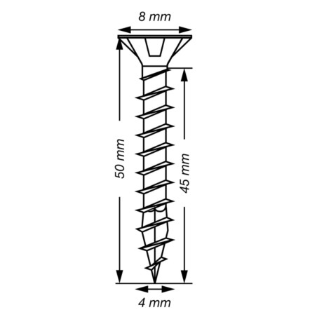 1 x SPAX T-STAR MEER gefreesde kop TORX T20 RVS A2 4X50 volledige draad