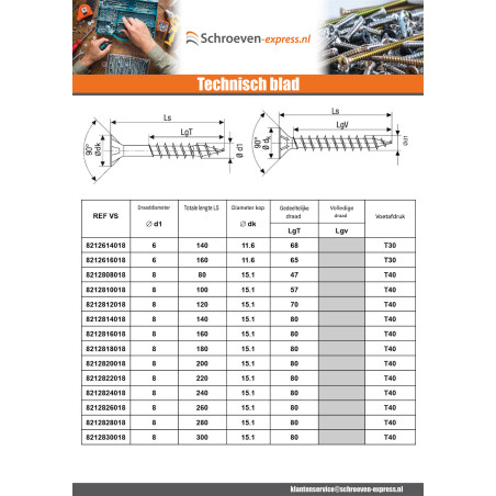 1 x SPAX T-STAR MEER gefreesde kop TORX T20 RVS A2 4X50 volledige draad