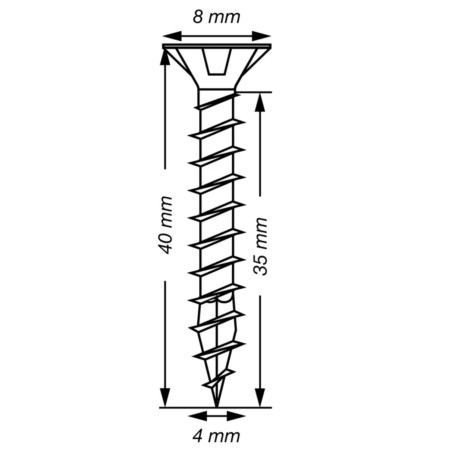 1 x SPAX T-STAR MEER gefreesde kop TORX T20 RVS A2 4X40 volledige draad