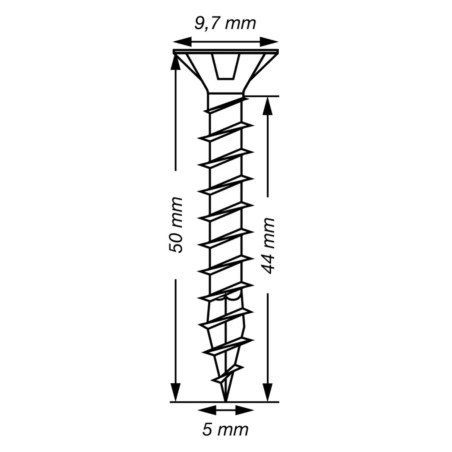 1 x SPAX T-STAR MEER gefreesde kop TORX T20 RVS A2 5X50 volledige draad