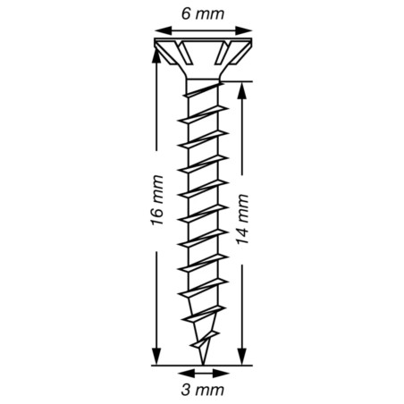 1 x SPAX T-STAR MEER gefreesde kop TORX T10 RVS A2 3X16 volledige draad microschroeven