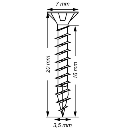 1 x SPAX T-STAR MEER gefreesde kop TORX T15 RVS A2 3,5X20 volledige draad
