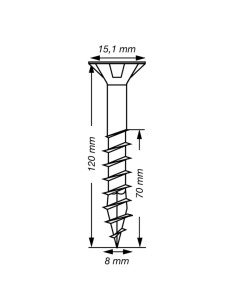 SPAX T-STAR MEER gefreesde kop TORX T40 RVS A2 8X120... 2
