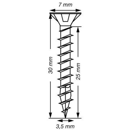 1 x SPAX T-STAR MEER gefreesde kop TORX T15 RVS A2 3,5X30 volledige draad