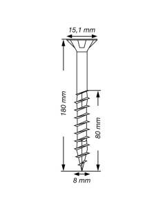 SPAX T-STAR MEER gefreesde kop TORX T40 RVS A2 8X180... 2