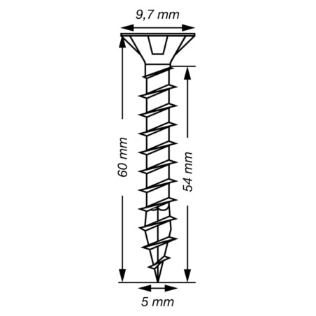 1 x SPAX T-STAR MEER gefreesde kop TORX T20 RVS A2 5X60 volledige draad