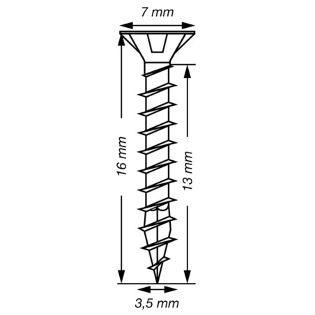 1 x SPAX T-STAR MEER gefreesde kop TORX T15 RVS A2 3,5X16 volledige draad