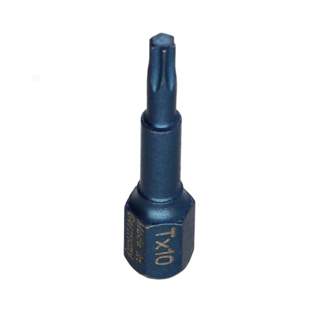 1 x Bit INVLOED Industriële kwaliteit 1/4" C6.3 TORX T10 lengte 30