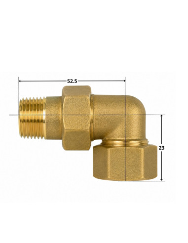 1 x Platte elleboogkoppeling 15x21 (1/2")...