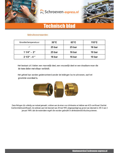 1 x Rechte koppeling met O-ringafdichting 26x34...
