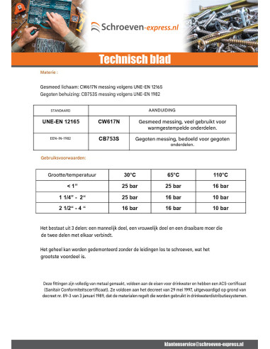 1 x Rechte koppeling 33x42 (1"1/4) mannelijk...