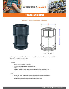 Verlengstuk voor sokkel terras 100 mm 2