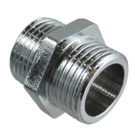 1 x Dubbelnippel AFBEELDING 280 Man / Man 8x13 (1/4") Messing chroom