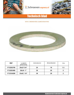 Groene vezel platte pakking 33x42 (1"1/4) X2 2