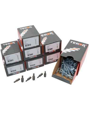 1 x TEKOR PAK PRO 1200 Schroeven gefreesde kop...
