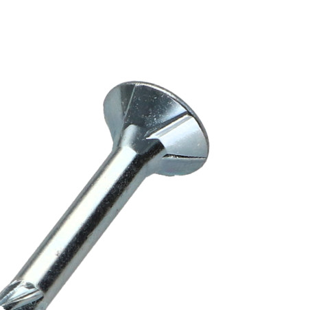 1 x Frameschroef TEKOR gefreesde kop kartel TORX T40 10X100 bedraad op 60 anti-splijtpunt type 17 cut Wit verzinkt staal