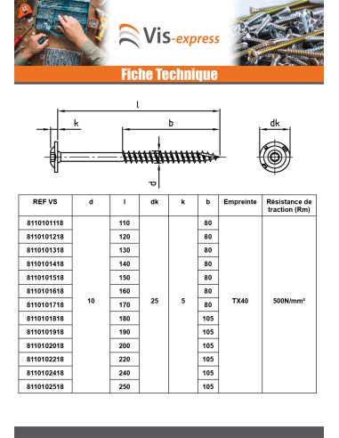 1 x Houtconstructieschroef schrijfkop RVS A2...