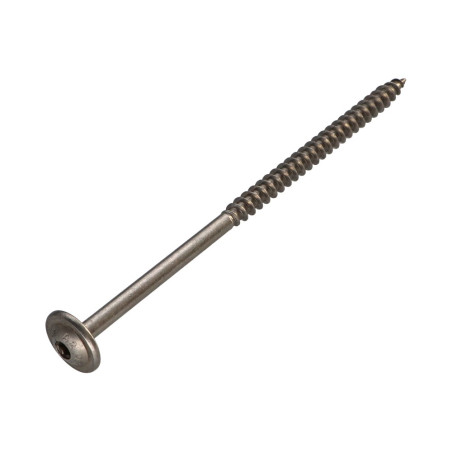 1 x Houtconstructieschroef schrijfkop RVS A2 8X180 bedraad op 80 TORX T40 kopdiameter 20