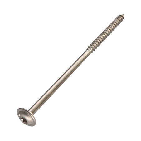 1 x Houtconstructieschroef schrijfkop RVS A2 8X180 bedraad op 80 TORX T40 kopdiameter 20