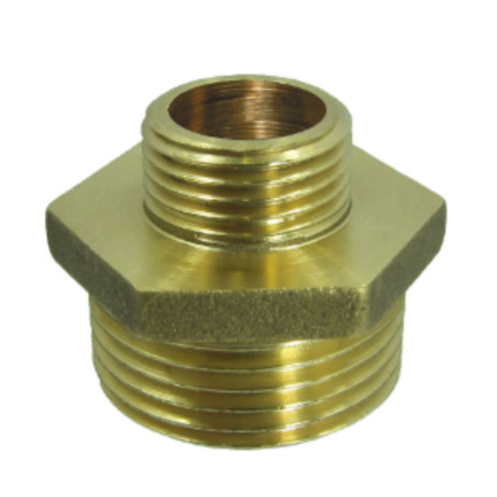 1 x Gereduceerde nippel Figuur 245 voor plat gewricht Man / Man versterkt 15x21 (1/2") X 20x27 (3/4") Messing