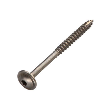 1 x Houtconstructieschroef schrijfkop RVS A2 4X80 bedraad op 48 TORX T20 kopdiameter 12