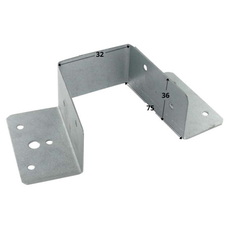 1 x Balkdrager U-vormig balksteun 32X75 sendzimir