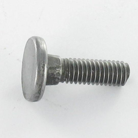 1 x Schroeven platte kop vierkante kraag M8X25 volledige draad Klasse 8.8 Wit verzinkt staal