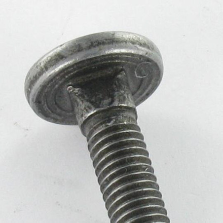 1 x Schroeven platte kop vierkante kraag M8X25 volledige draad Klasse 8.8 Wit verzinkt staal