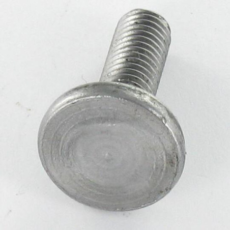 1 x Schroeven platte kop vierkante kraag M8X25 volledige draad Klasse 8.8 Wit verzinkt staal