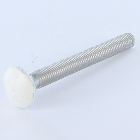 1 x Slotbouten M6X50 volledige draad Aluminium Wit verzinkt staal witte lak RAL9016 verkeerswit