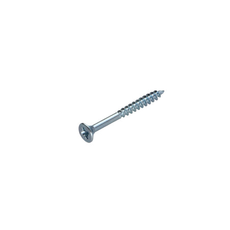 1 x Agglo houtschroeven gefreesde kop Pozi PZ7 4X35 gedeeltelijke draad Wit verzinkt staal