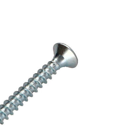 1 x Agglo houtschroeven gefreesde kop Pozi PZ8 6X40 volledige draad Wit verzinkt staal