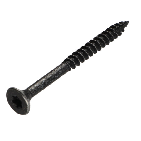 1 x Agglo houtschroeven gefreesde kop TORX T25 5X60 bedraad op 36 Zwart gegalvaniseerd staal