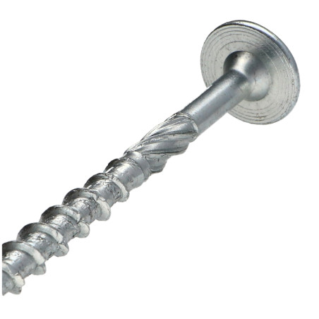 1 x TEKOR houtschroeven schijfkop TORX T30 anti-splijtpunt type 17 cut 6X80 gedeeltelijke draad Wit verzinkt staal