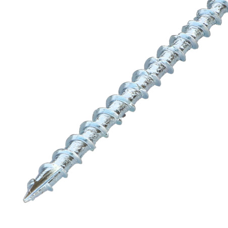 1 x Frameschroef TEKOR gefreesde kop kartel TORX T30 6X120 bedraad op 80 anti-splijtpunt type 17 cut Wit verzinkt staal