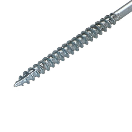 1 x TEKOR houtschroeven gefreesde kop kartel 6X60 bedraad op 36 TORX T30 Wit verzinkt staal anti-splijtpunt type 17 cut